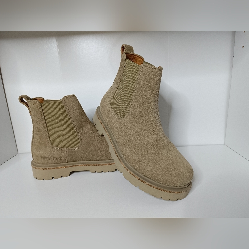 Birkenstock Women’S Highwood Slip On Suede Leather Boots Taupe L6 M4 37 Bohemian